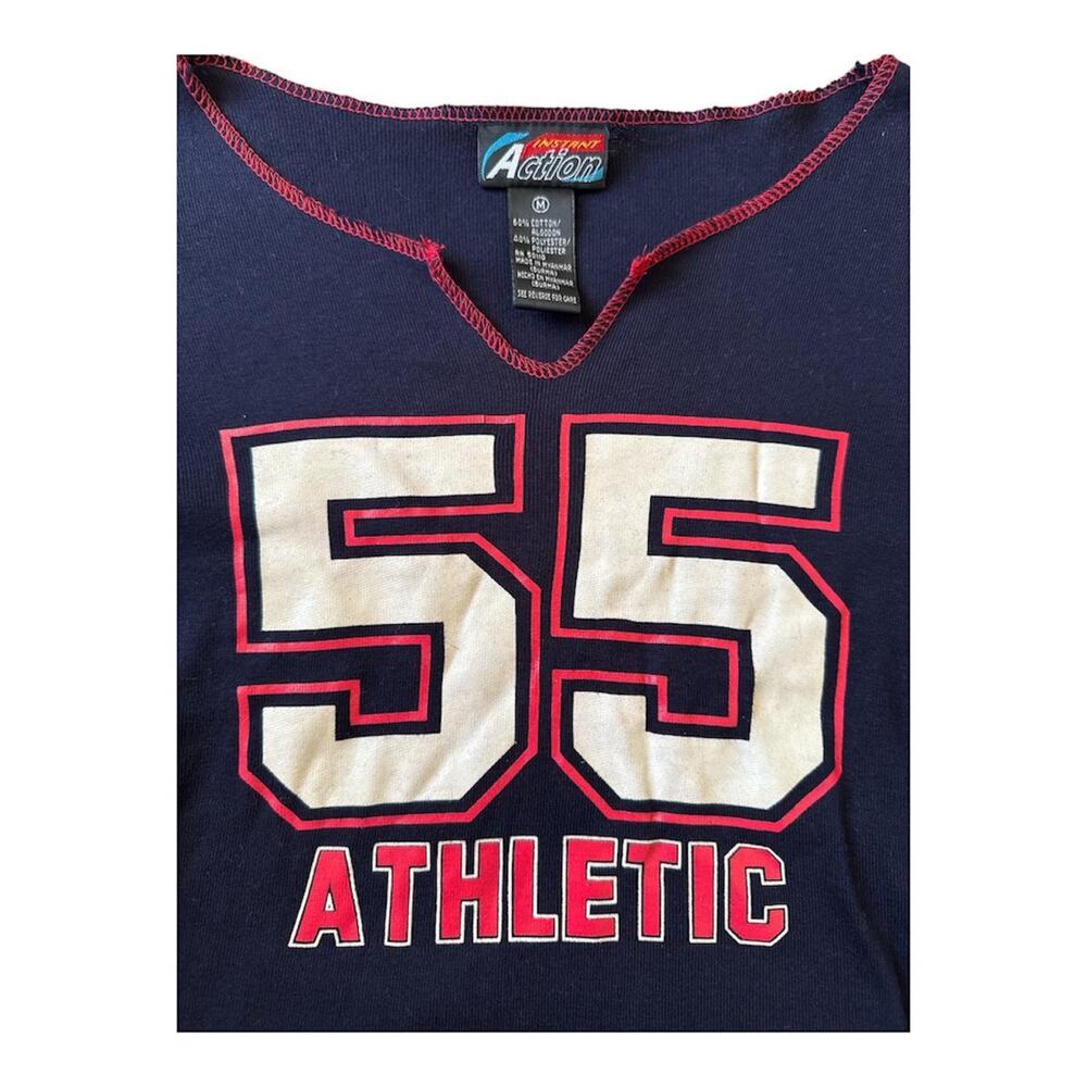 Y2k lace up 55 athletic Baby Tee size M - Picture 3 of 5